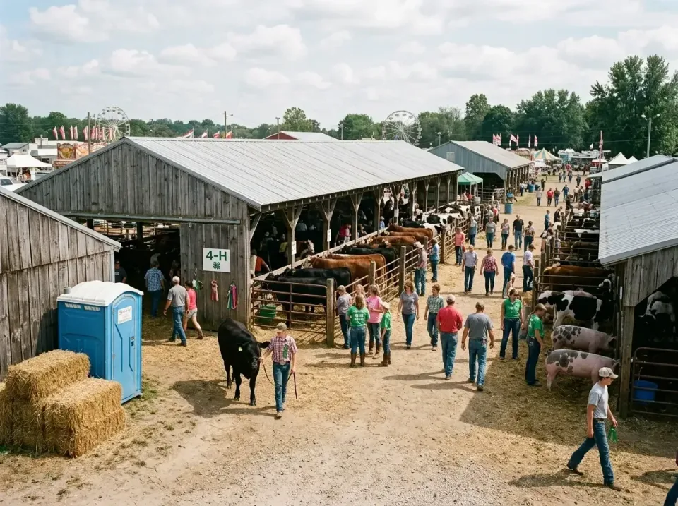 Porta Potty — County Fair — Porta Potty, Hay Bales, Livestock Barn, County Fair, Porta Potty Rentals and Dumpster Rental in…